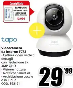 MediaWorld tapo Videocamera da interno TC72 offerta