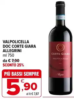 Iperal Valpolicella doc corte giara allegrini offerta