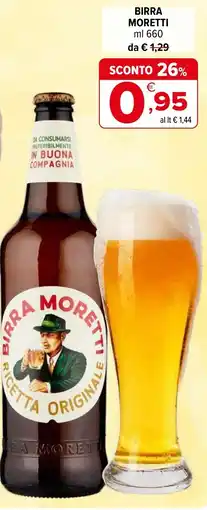 Iperal Birra moretti offerta