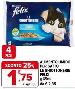 Iperal Alimento umido per gatto le ghiottonerie felix offerta