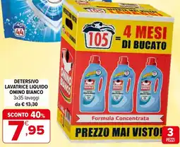 Iperal Detersivo lavatrice liquido omino bianco offerta