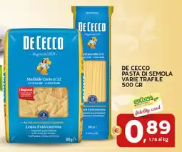 Extra Supermercati De cecco pasta di semola varie trafile offerta