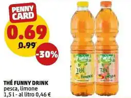 PENNY THÉ FUNNY DRINK pesca, limone offerta