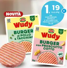 Extra Supermercati Aia wudy burger di pollo e tacchino/con prosciutto cotto offerta