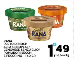 Extra Supermercati Rana pesto di noci/ alla genovese/ genovese senz'aglio/ pomodori secchi e pecorino offerta