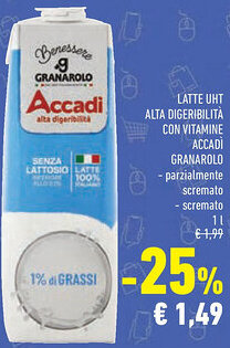 Conad Superstore Latte uht alta digeribilità con vitamine ACCADI GRANAROLO offerta