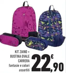 Conad Superstore Kit zaino + bustina ovale carrera offerta