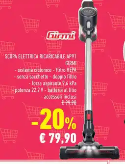Conad Superstore SCOPA ELETTRICA RICARICABILE AP91 GIRMI offerta