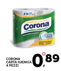 Extra Supermercati Corona carta igienica 4 pezzi offerta