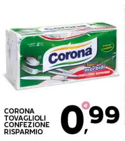 Extra Supermercati Corona tovaglioli confezione risparmio offerta