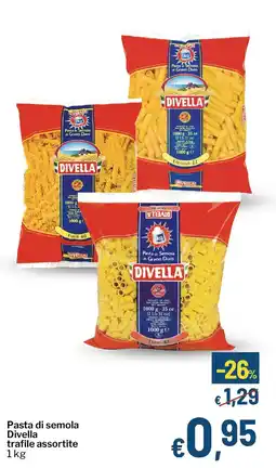 Qui Discount Pasta di semola Divella trafile assortite offerta