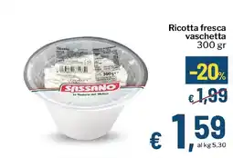 Qui Discount Ricotta fresca vaschetta offerta