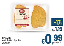 Qui Discount I Panati cotoletta di pollo offerta
