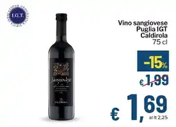 Qui Discount Vino sangiovese Puglia IGT Caldirola offerta