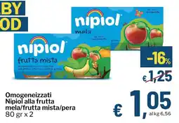 Qui Discount Omogeneizzati Nipiol alla frutta mela/frutta mista/pera offerta