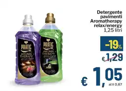 Qui Discount PRATIC Detergente pavimenti Aromatherapy relax/energy offerta