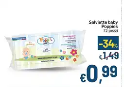Qui Discount Salviette baby Poppies 72 pezzi offerta