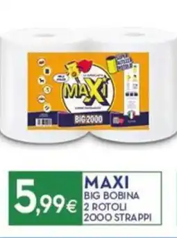 Proshop Maxi big bobina 2 rotoli 2000 strappi offerta