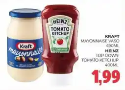 Eté Kraft mayonnaise vaso HEINZ top down tomato ketchup offerta