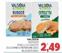 Eté Valsoia burger piselli e carote zucchine e peperoni nuggets offerta