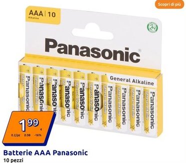 Action Batterie AAA Panasonic offerta