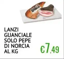 Sugros Lanzi guanciale solo pepe di norcia offerta