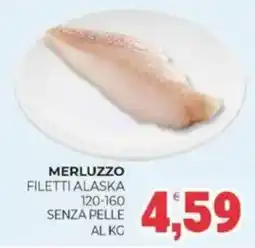 Eté Merluzzo filetti alaska 120-160 senza pelle offerta