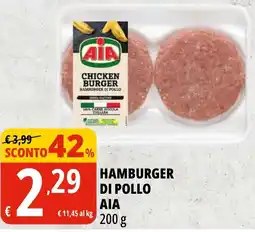 Tigros Hamburger di pollo AIA offerta