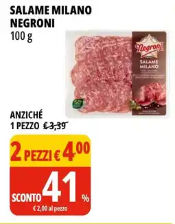 Tigros Salame milano NEGRONI offerta