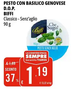 Tigros Pesto con basilico genovese D.O.P. BIFFI offerta