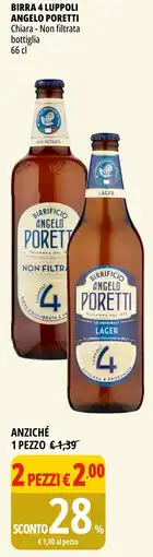 Tigros Birra 4 luppoli ANGELO PORETTI offerta