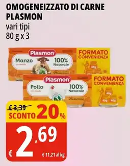 Tigros Omogeneizzato di carne PLASMON offerta