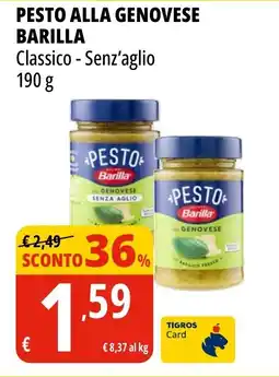 Tigros Pesto alla genovese BARILLA offerta