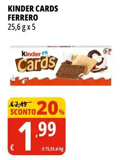 Tigros Kinder cards FERRERO offerta