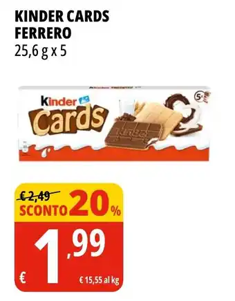 Tigros Kinder cards FERRERO offerta