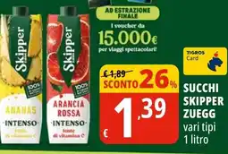 Tigros Succhi skipper ZUEGG vari tipi offerta