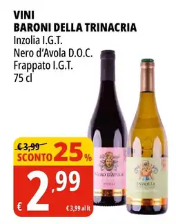Tigros Vini BARONI DELLA TRINACRIA Inzolia I.G.T. offerta