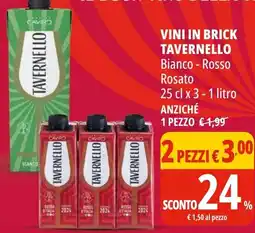 Tigros Vini in brick TAVERNELLO offerta