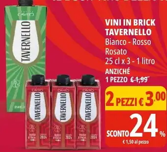 Tigros Vini in brick TAVERNELLO offerta