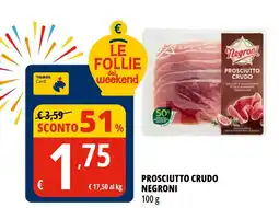 Tigros Prosciutto crudo NEGRONI offerta