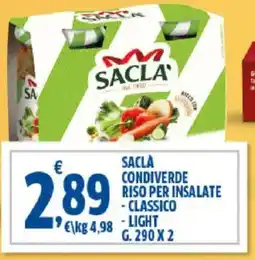 Sigma Sacla condiverde riso per insalate - classico - light offerta