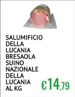 Sugros Salumificio della lucania bresaola suino nazionale della lucania offerta