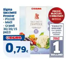 Sigma Sigma Sacchetti Freezer 30/20/15 pezzl offerta