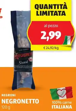 ALDI Negroni negronetto offerta
