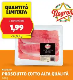 ALDI Negroni prosciutto cotto alta qualità offerta