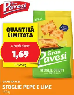 ALDI Gran pavesi sfoglie pepe e lime offerta