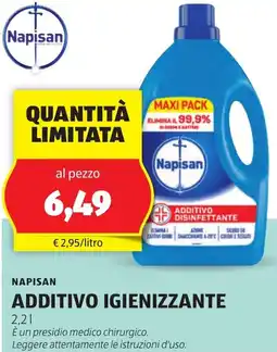 ALDI Napisan additivo igienizzante offerta