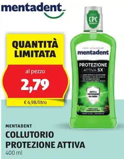 ALDI Mentadent collutorio protezione attiva offerta