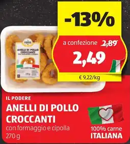ALDI Il podere anelli di pollo croccanti offerta