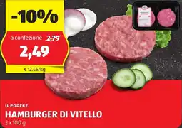 ALDI Il podere hamburger di vitello offerta
